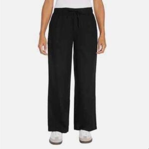 GAP Women's Black Wide-Leg Drawstring  Linen Pants